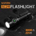 C29 3000Lm Type-C Rechargeable Flashlight LED Powerful 21700 EDC Torch IPX8 for Camping