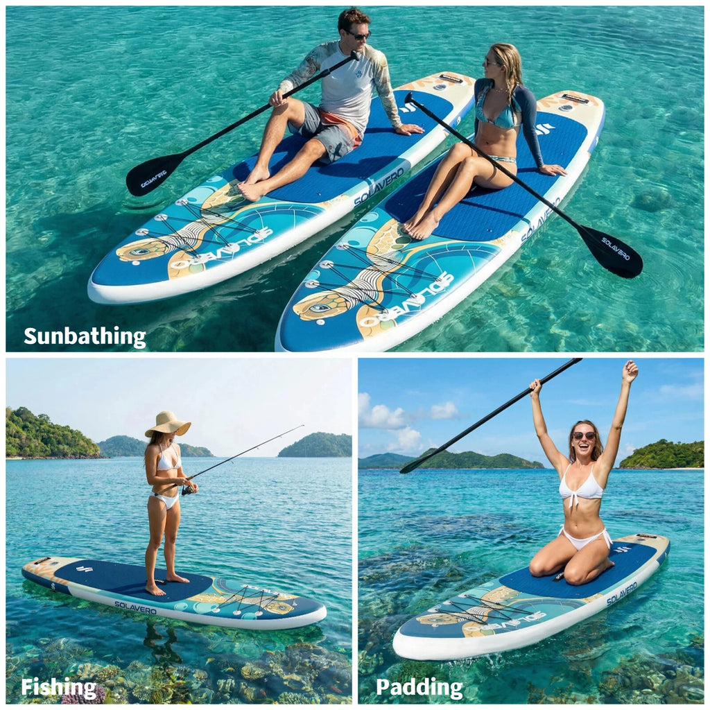 Stand Up Paddle Board, Inflatable Paddle Board with Premium Accessories, SUP Board with Non-Slip EVA Deck, Suitable for Sea Lake