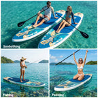 Stand Up Paddle Board, Inflatable Paddle Board with Premium Accessories, SUP Board with Non-Slip EVA Deck, Suitable for Sea Lake