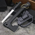 Camping Hand Axe and Survival Gear Lightweight Hatchet with Nested Serrated Wood Saw Knife and Magnesium Fire Starter Tool