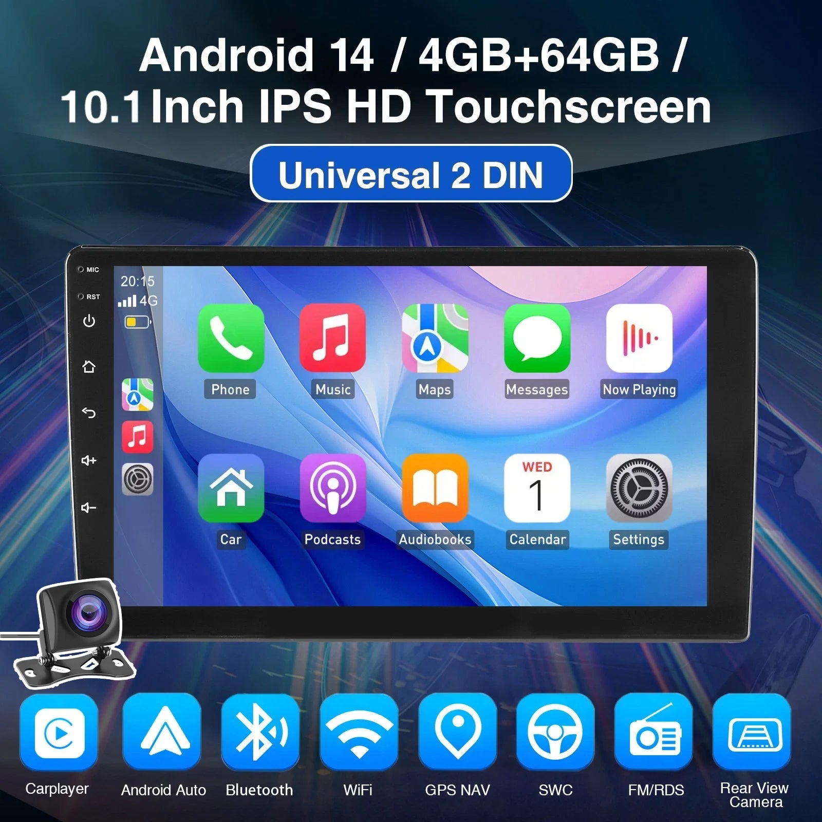 7", 9" or 10“ 2 DIN Android 15 4 GB Plus 64GB Multimedia Player GPS Navigation Tablet With Bluetooth And WIFI