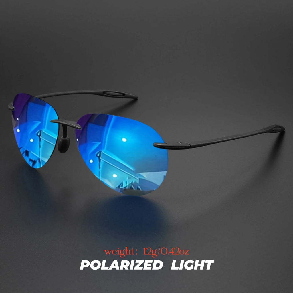 Ultra Light 12g TR90 Frameless Polarized Aviator Sunglasses - Flexible & Comfort Fit Unisex for Driving, Fishing, Outdoor