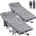 2PK XXL Camping Cot for Adults 900LBS  Oversized Folding Bed with Mattress Pad, Heavy Duty 1200D Oxford, Customized