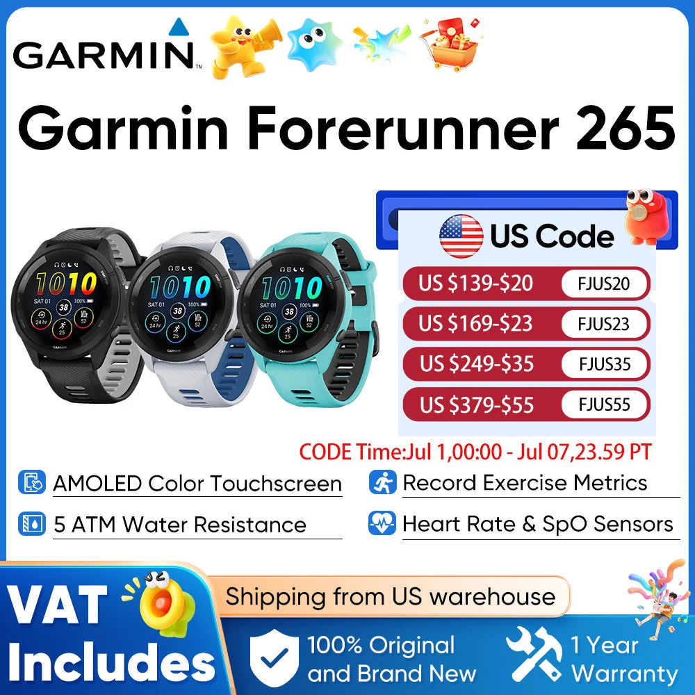 GPS 46mm Smartwatch 1.3" AMOLED Touchscreen Display Heart Rate Monitoring Training Metric Message Notice