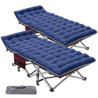 2PK XXL Camping Cot for Adults 900LBS  Oversized Folding Bed with Mattress Pad, Heavy Duty 1200D Oxford, Customized