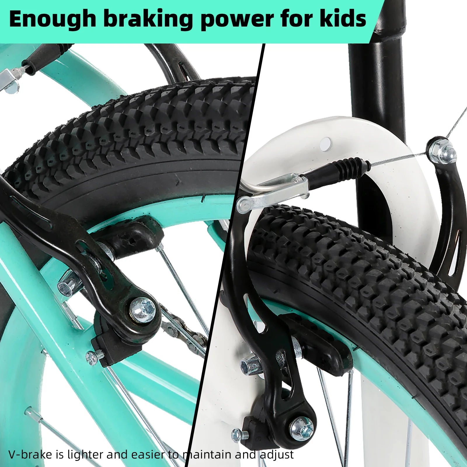 20 Inch Kids Mountain Bike for Boys, Girls, Single Speed Kids Bicycles with Dual Handbrakes and Kickstand ﻿
