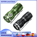 Mini SST40 LED 1300lm Tactical 18350 Rechargeable Flashlight 6000K Keychain Emergency Torch Led Light with Magnetic