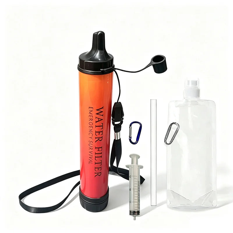 1-5 Pcs Outdoor Mini Water Filter Straw Camping Purification Portable