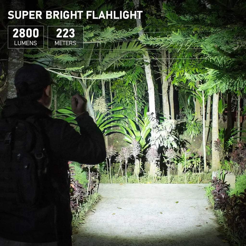 SC28 2800Lm Powerful 21700 Rechargeable XHP50B HD LED Type-C Flashlight Protable Torch EDC Flash Light IPX8 for Camping