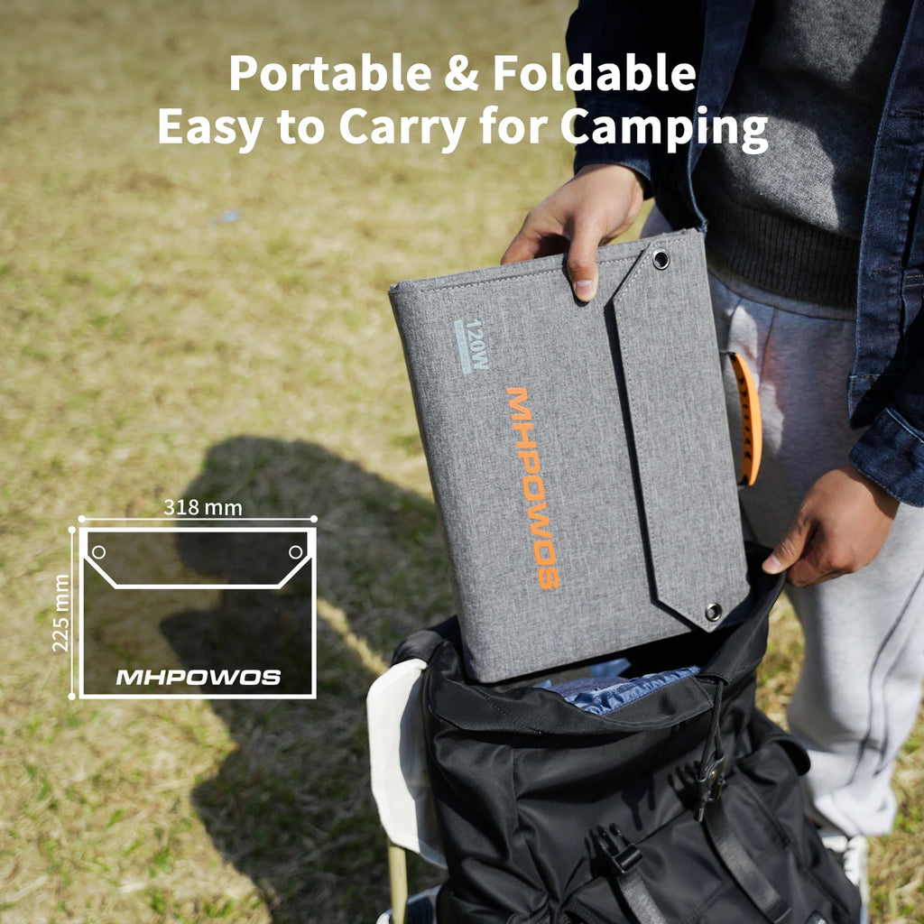120W 80W 40W Portable Solar Panel 23.5% High Efficiency Foldable Solar Charger for Camping, RV, Emergency Power Supply
