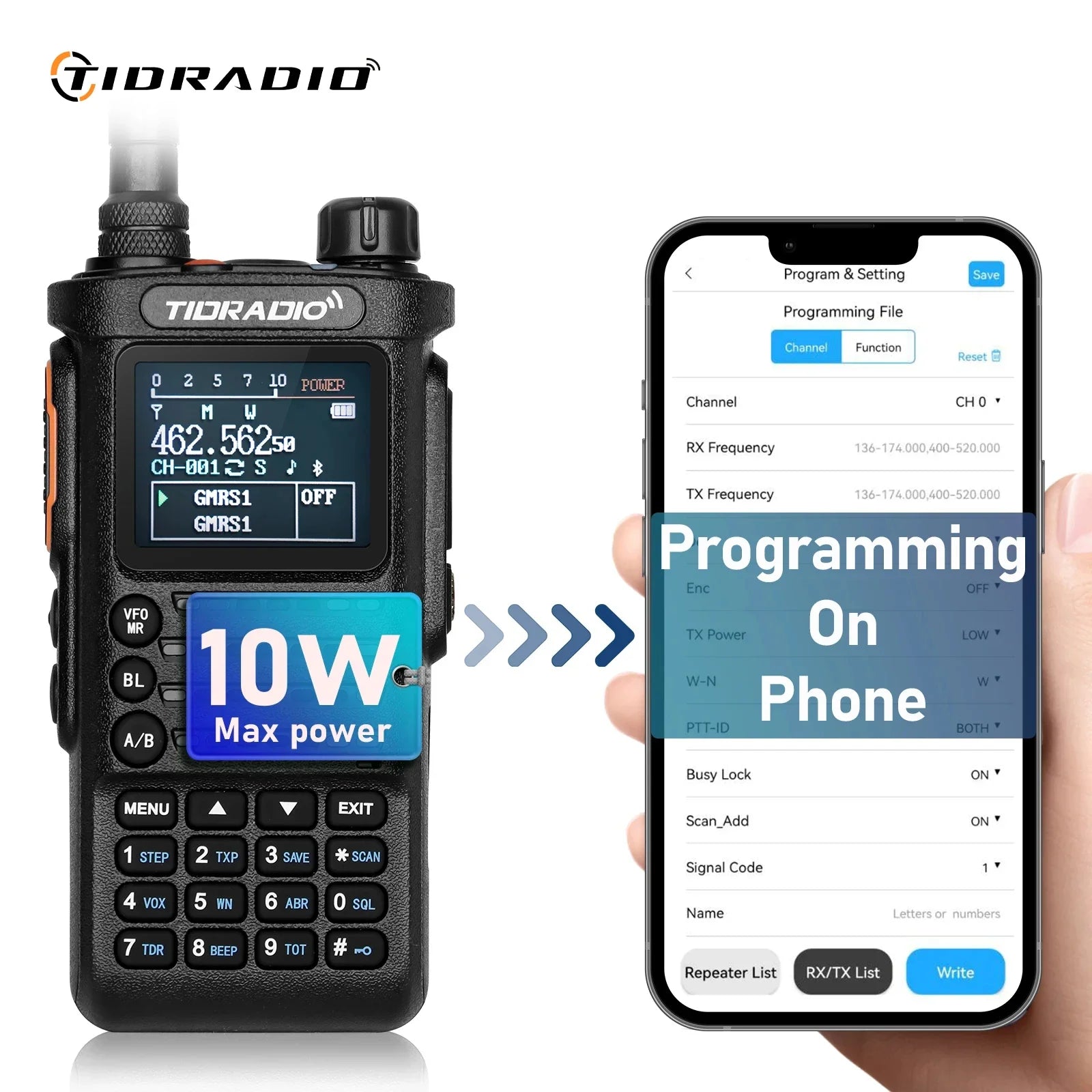 2nd Generation 10W Profession Walkie Talkie,  Long Range Emergency Radio, Portable Two Way Radio Receiver Search Repeaters