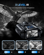 4K Night Vision Binoculars for Adults, 64GB Memory Card 3inch Screen 8X Digital Zoom With Tactical Light, 5000mAh Rechargeable Gear for Hunting & Camping, Infrared Vision Night Goggle, Gifts for Men Husband Dad