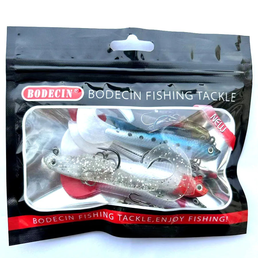 6PCS Wobblers Artificial Baits Fishing Tackle Soft Silicone Bait For Sea Bass Spoon Pike Carp Fishing Lures Swimbait2027