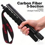 2PCs Trekking Poles Carbon Fiber 115g Ultra-Light For Hiking & Camping. Foldable Outdoor Gear