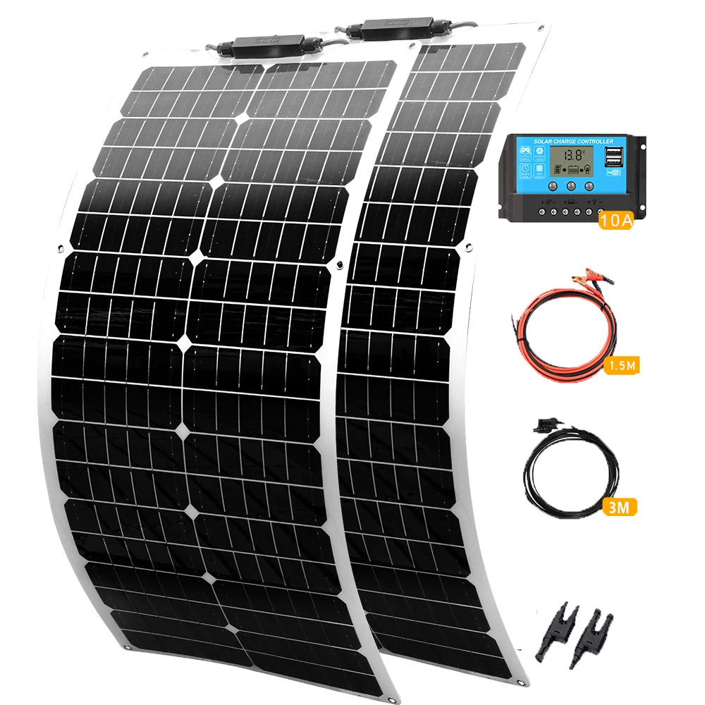 12V 50W, 19.8V 100W Flexible Photovoltaic Solar Panels, Battery Charger For Car, Boat, Camper, Campsite