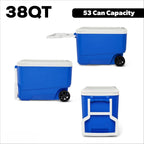 Wheelie Cool 38 QT Hard Sided Cooler with Wheels, Blue
