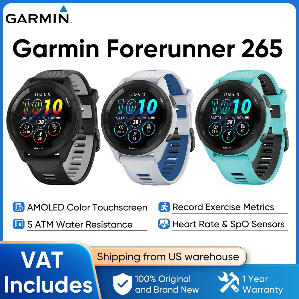 GPS 46mm Smartwatch 1.3" AMOLED Touchscreen Display Heart Rate Monitoring Training Metric Message Notice