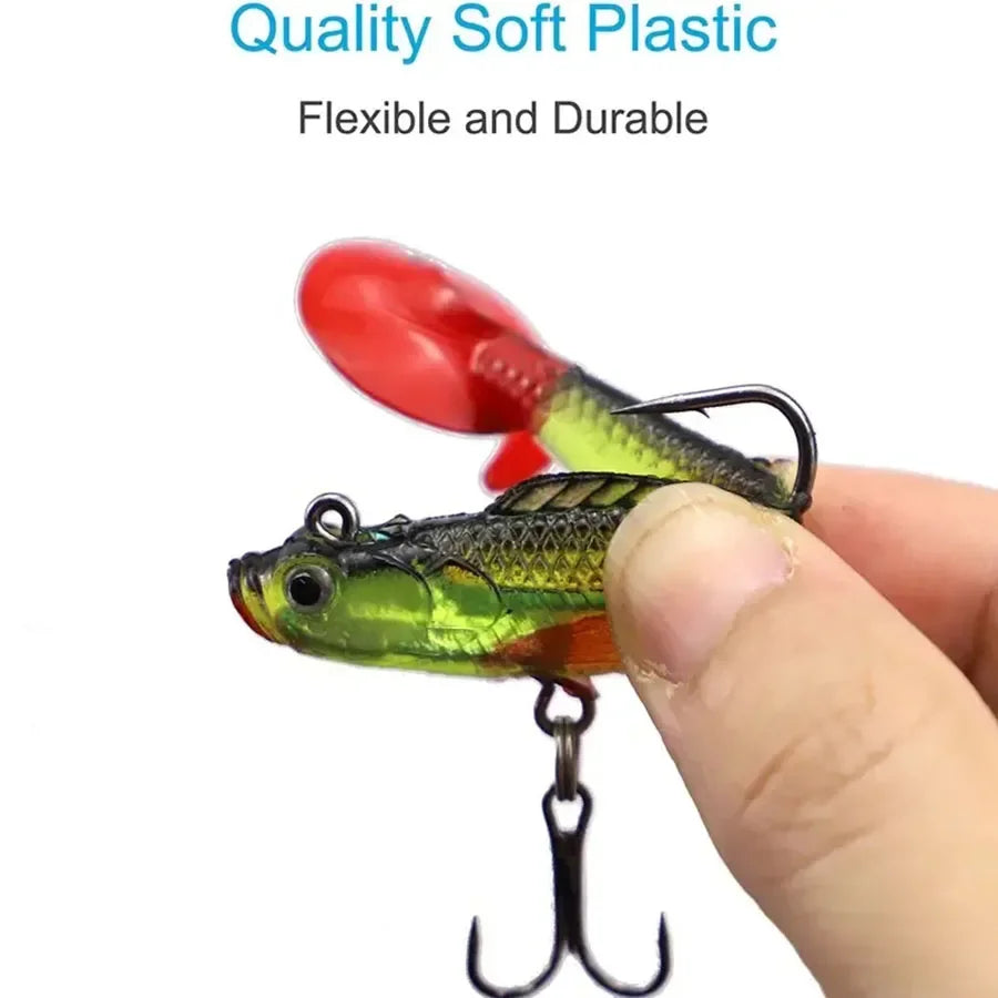 6PCS Wobblers Artificial Baits Fishing Tackle Soft Silicone Bait For Sea Bass Spoon Pike Carp Fishing Lures Swimbait2027