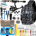 Fishing Backpack With Fishing Rod, Reel &Tackle Boxes, Waterproof Sling Bag