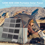120W 80W 40W Portable Solar Panel 23.5% High Efficiency Foldable Solar Charger for Camping, RV, Emergency Power Supply