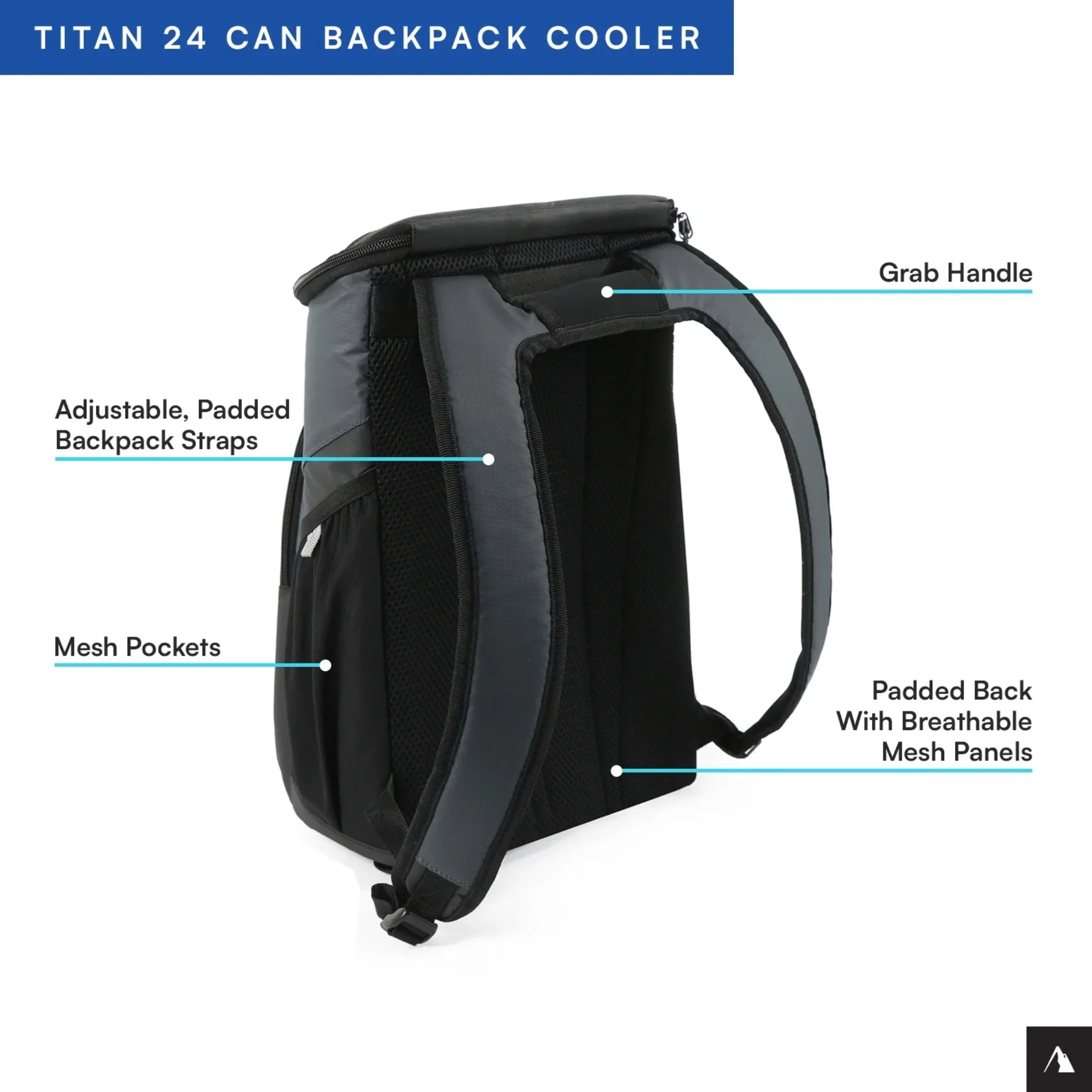 24 Can Backpack Cooler, 16 Quart, Basalt Gray