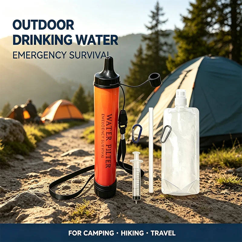 1-5 Pcs Outdoor Mini Water Filter Straw Camping Purification Portable