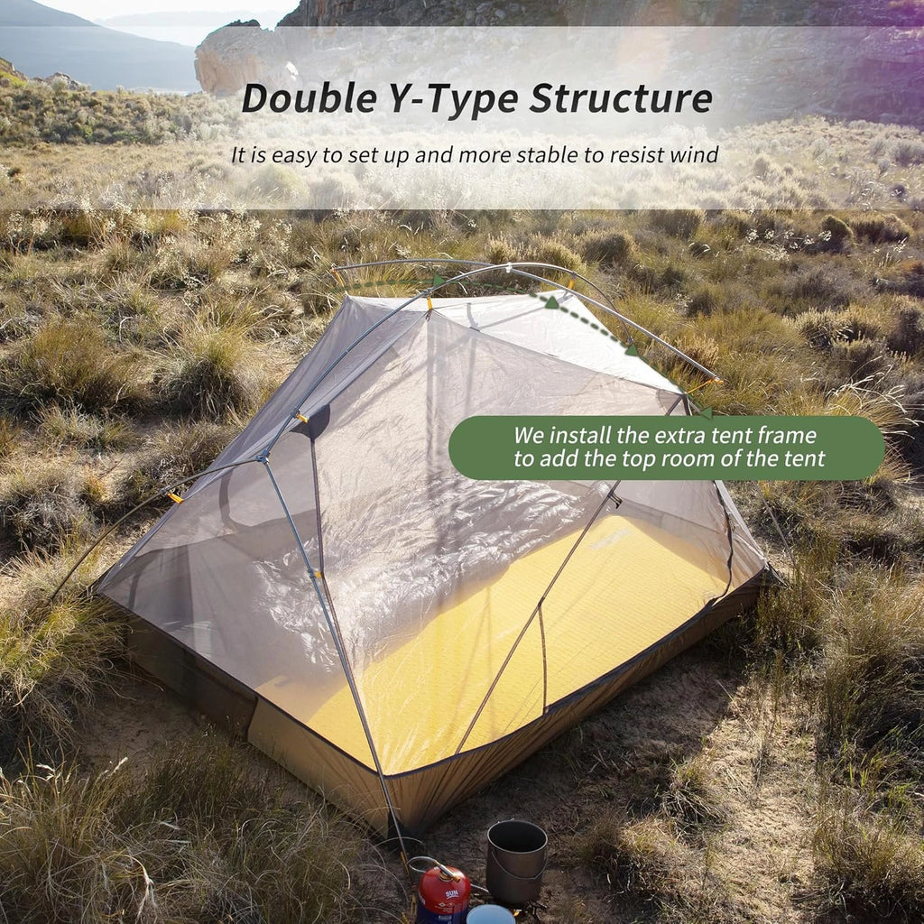 2 Person Backpacking Tent 210T Ultralight Travel Tent Waterproof Hiking Survival Outdoor Camping Tent
