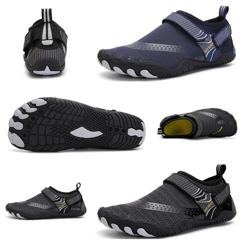 Mens' Water Shoes Quick Dry Non-Slip Five Finger Shoes For Wading, Swimming, Barefoot, Fishing or Boating. Lightweight Summer Aqua Sneakers