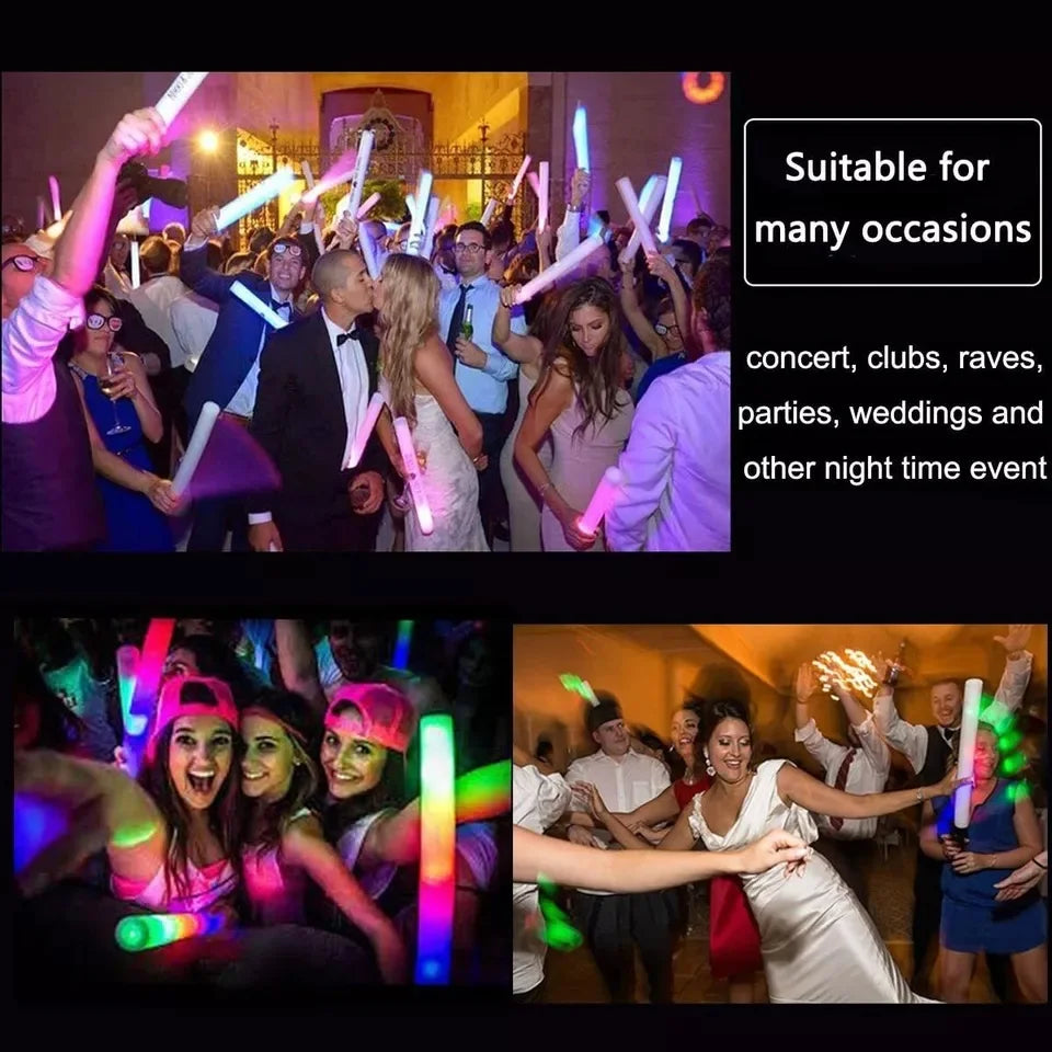 100Pcs LED Glow Sticks Bulk Colorful RGB Tube Dark Light for Party Or Camping And Hiking