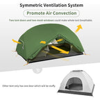 2 Person Tent 20D Nylon 210T Waterproof Ultralight Camping Hiking Tent with Mat Backpacking Travel Tent