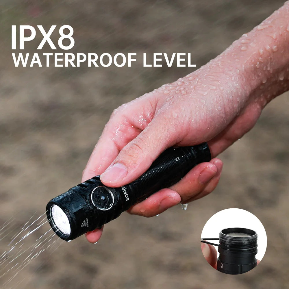C29 3000Lm Type-C Rechargeable Flashlight LED Powerful 21700 EDC Torch IPX8 for Camping