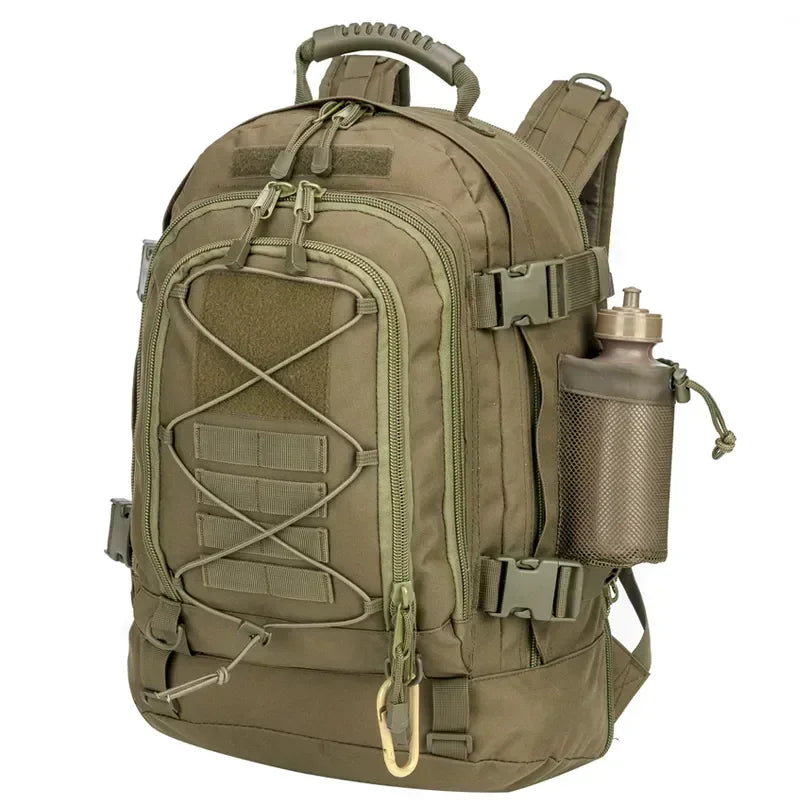Extra Large 60L Tactical Water Resistant Backpack For Men & Women, For Camping, Fishing, Hiking, Travel & Laptop