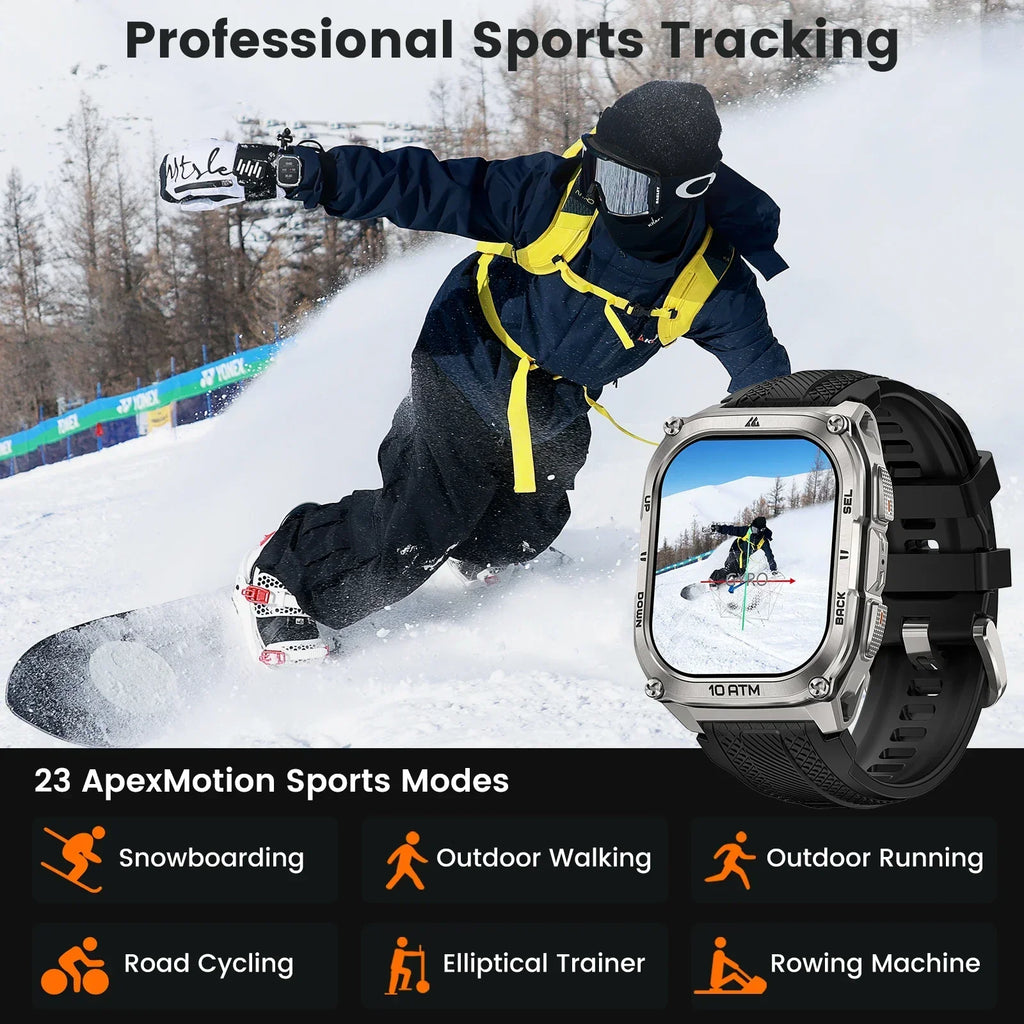 Smart Watch Stainless Steel 6-Sat GPS Offline Maps 10ATM Waterproof 45M Dive 24/7 Health Monitor for Android iOS