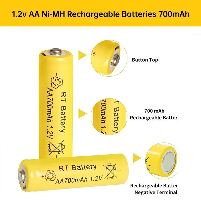 30pcs/24pcs/18pcs/12pcs/6pcs AA AAA NiMh 1.2V 700mah Rechargeable Battery Set with 6 Slot Charger