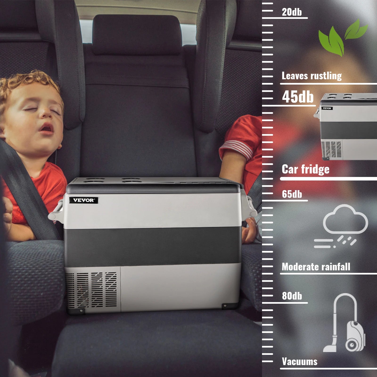 Portable Car Refrigerator, Mini Fridge With Freezer, With Built In Compressor Uses DC OR 110-240V, For Camping