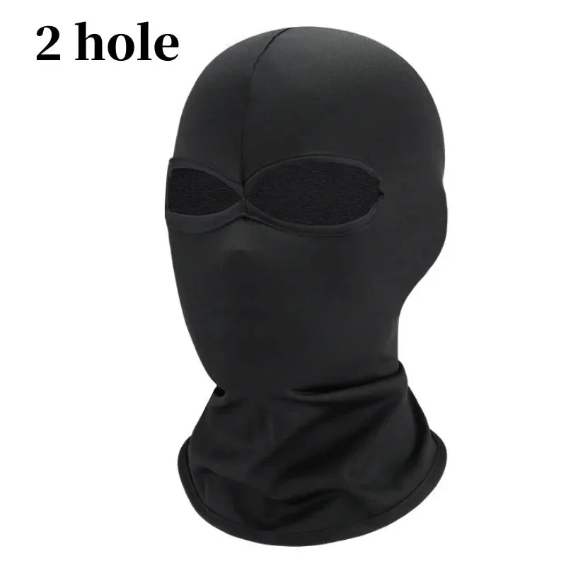Summer Black Full Face No Hole Cover Hat Women Men Cs Balaclava Cap Sun Uv Protection Bike Motorcycle Multi-Hole Ski Mask