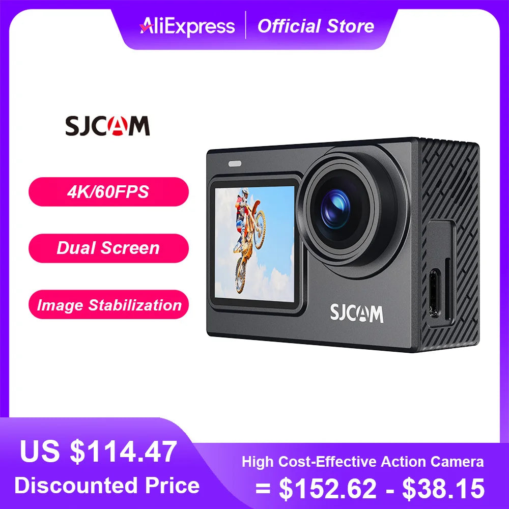 Pro 4K Dual Waterproof Touch Screen Action Camera With WiFi & Night Vision