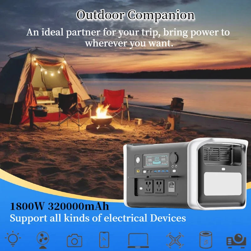 Outdoor Portable Power Station/Generator 200W 500W 1000W 1800W 2400W 2600W For Camping RV-trip UPS For Starlink