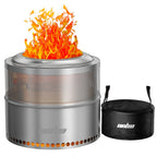 19 Inch Smokeless Fire Pit for Outdoor Wood Burning,  Portable 304 Stainless Steel Camping Stove , Perforated  Fireplace