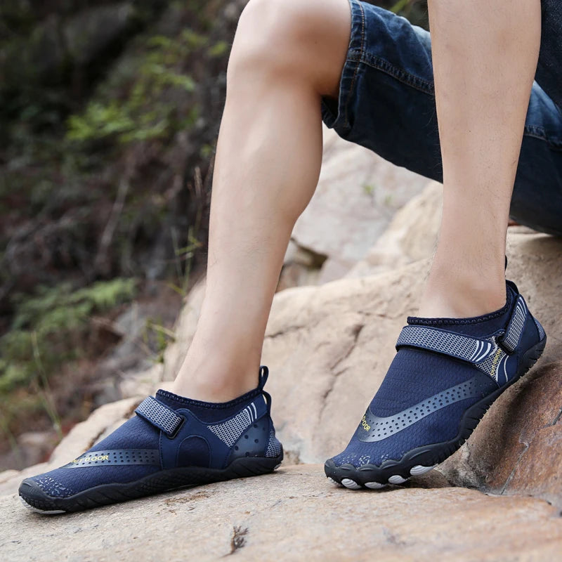 Mens' Water Shoes Quick Dry Non-Slip Five Finger Shoes For Wading, Swimming, Barefoot, Fishing or Boating. Lightweight Summer Aqua Sneakers