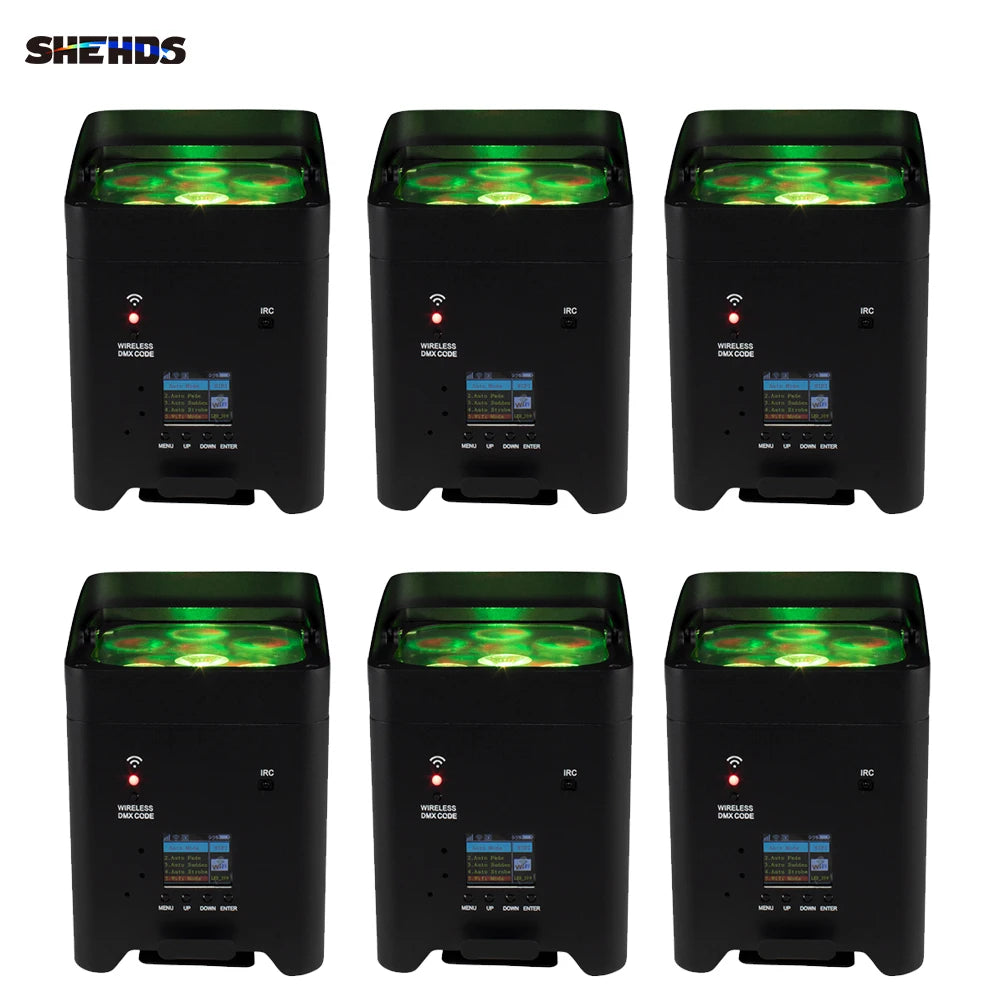 4Pcs/6pcs/8pcs Wireless Remote Control Wifi APP Smart LED Par 6x18W 6in1 RGBAW+UV Battery lamp