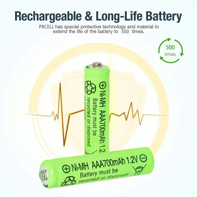 30pcs/24pcs/18pcs/12pcs/6pcs AA AAA NiMh 1.2V 700mah Rechargeable Battery Set with 6 Slot Charger