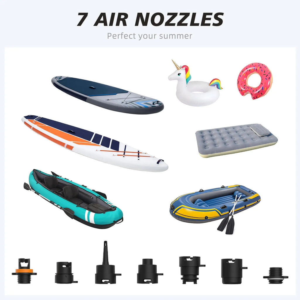 Electric Air Pump with Battery 7800 mAh 20 PSI Max Rechargeable 12 V DC Car Connection Pump for Boards, Surf Kite