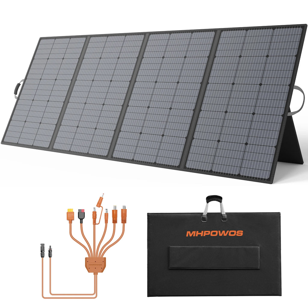 400W Portable Solar Panel 31 V Foldable Solar Panels Charger with 7 in 1 Solar Cable for Camping , Outdoor, Powerstation