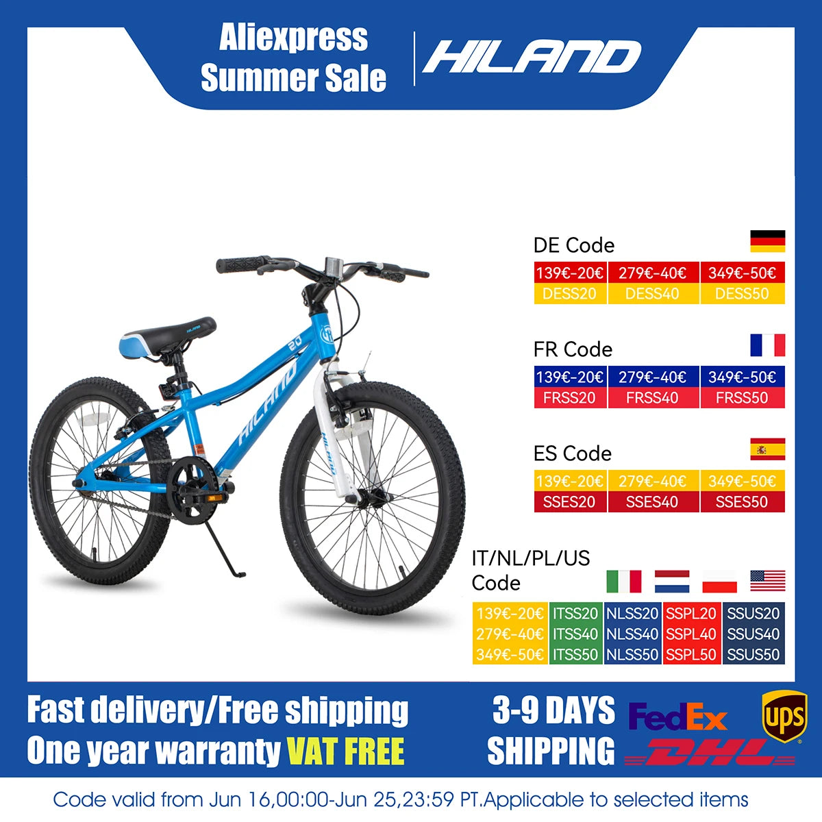 20 Inch Kids Mountain Bike for Boys, Girls, Single Speed Kids Bicycles with Dual Handbrakes and Kickstand ﻿