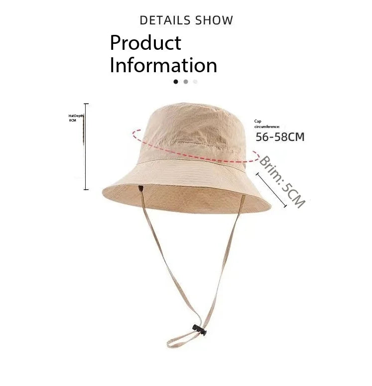 1PCWaterproof Fisherman Hat Can be Receivable Bag Basin Hat Summer Thin Quick-drying Outdoor Mountaineering Hat Men's Sun Hat fo
