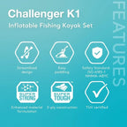 Inflatable Kayak: Includes Deluxe 86in Kayak Paddles and High-Output Pump – SuperStrong PVC – Adjustable