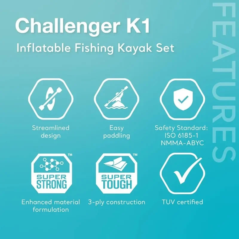 Inflatable Kayak: Includes Deluxe 86in Kayak Paddles and High-Output Pump – SuperStrong PVC – Adjustable