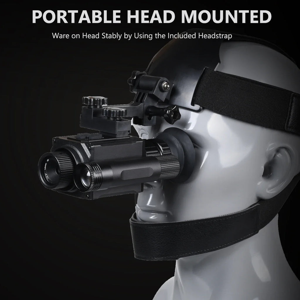 HD 1080P Night Vision Goggles with Head-Mounted and Helmet-Mounted 940nm IR 5X Zoom Night Vision Monocular for Hunting Camping