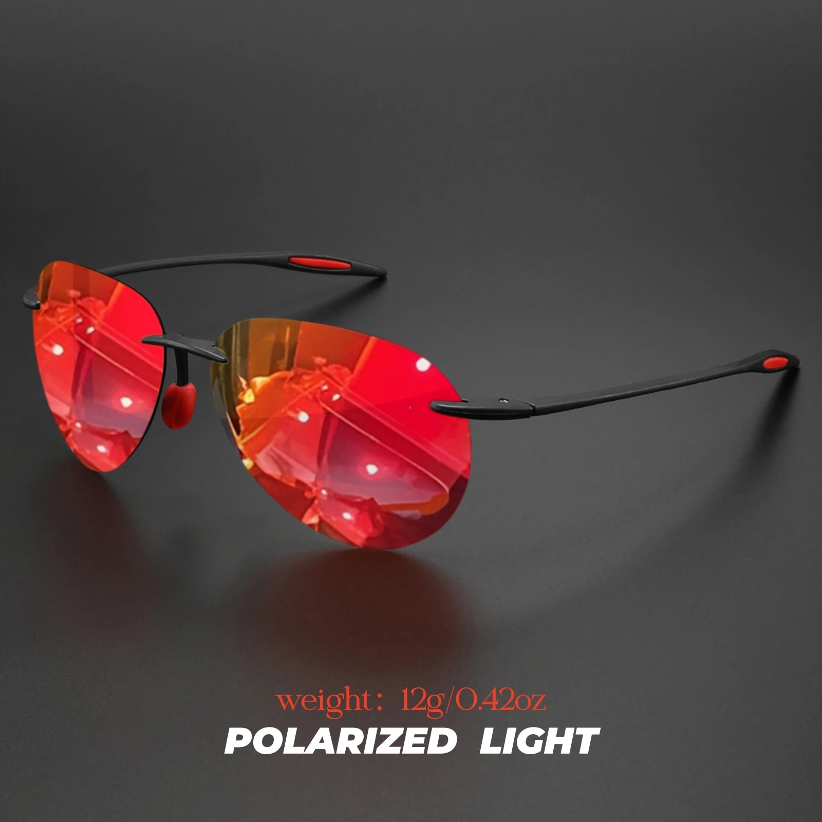 Ultra Light 12g TR90 Frameless Polarized Aviator Sunglasses - Flexible & Comfort Fit Unisex for Driving, Fishing, Outdoor